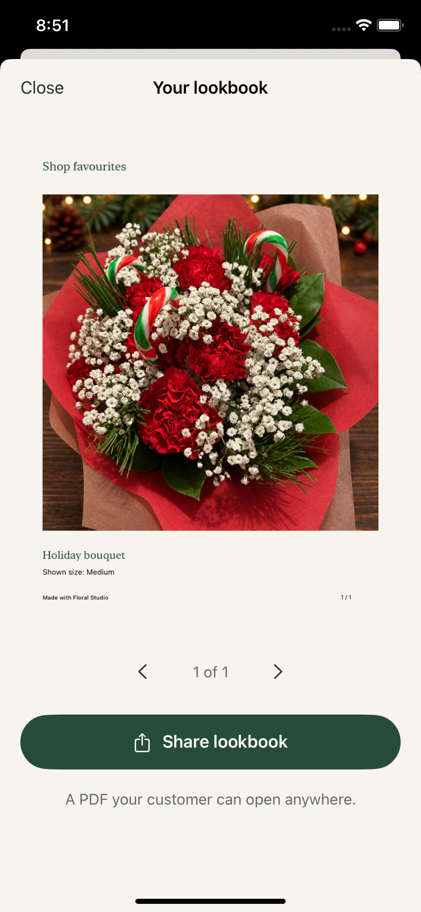 Share — Turn saved photos into an ordered lookbook.