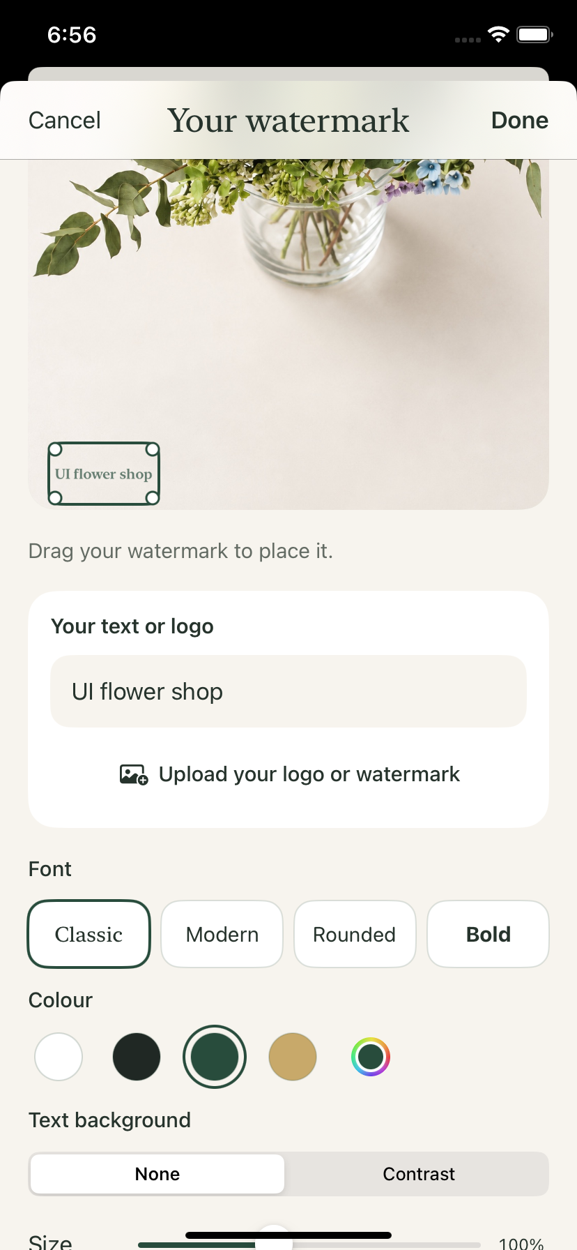 Brand — Your text, logo and usual watermark look.